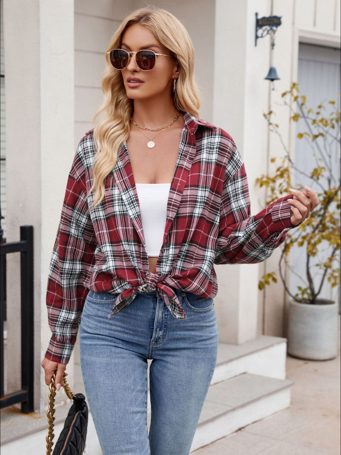 Staci Plaid Long Sleeve Shirt