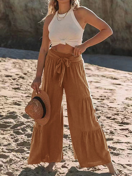 Joanne Ruched Wide Leg Pants