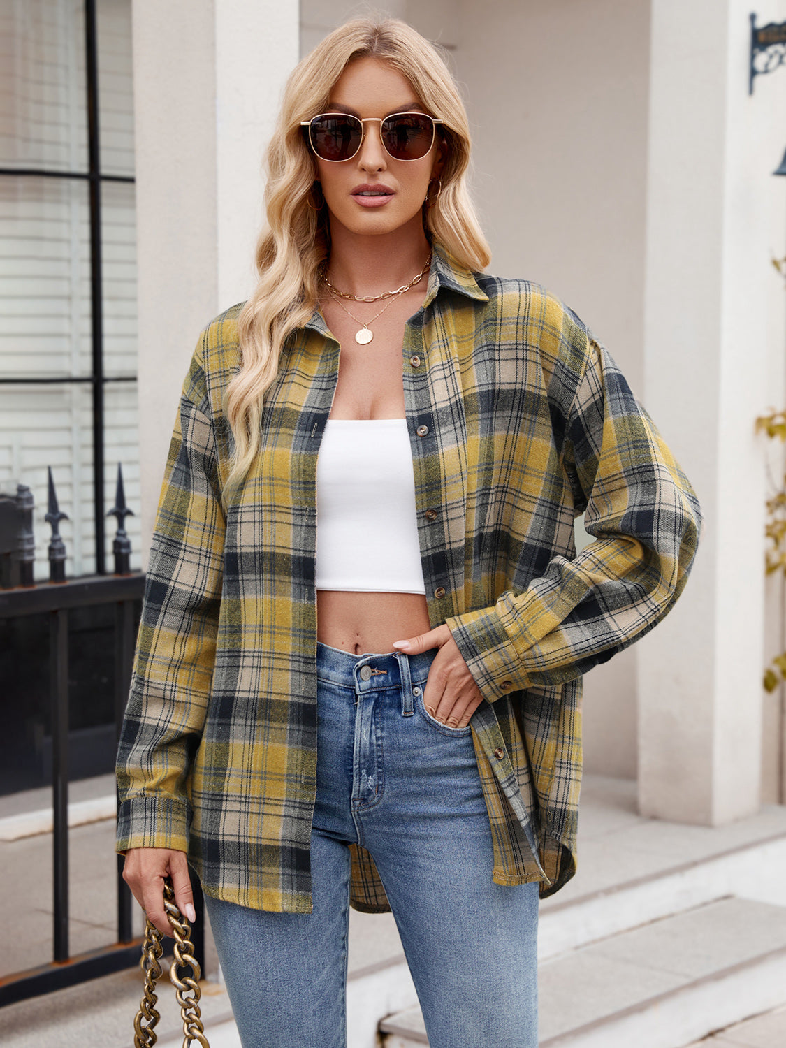 Staci Plaid Long Sleeve Shirt