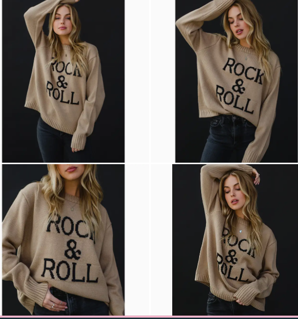 Stevie Rock and Roll Sweater in Taupe