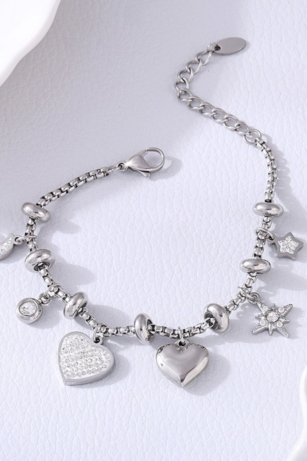 Zircon Heart Charm Bracelet