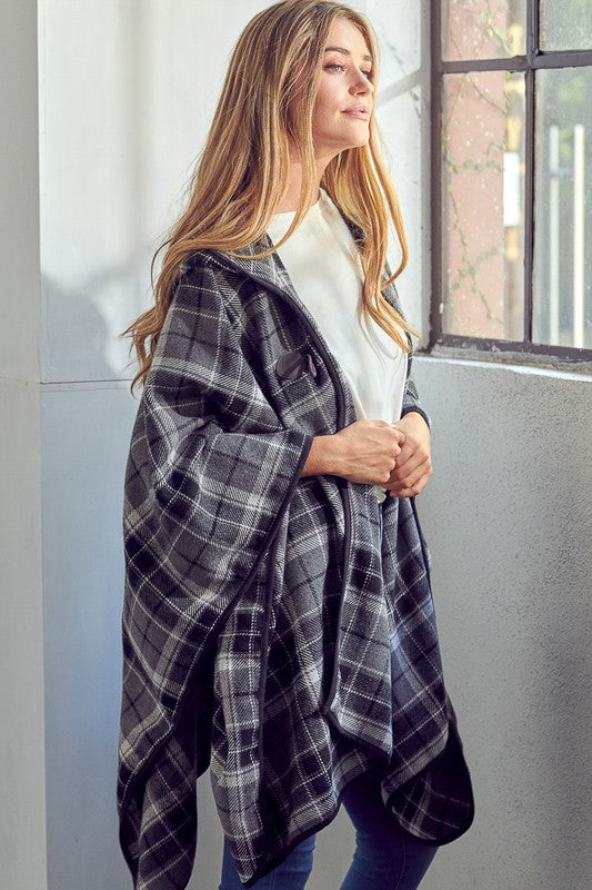 Elenor Plaid Poncho