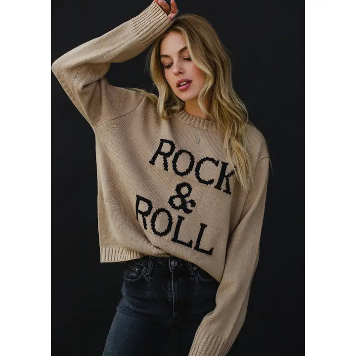 Stevie Rock and Roll Sweater in Taupe