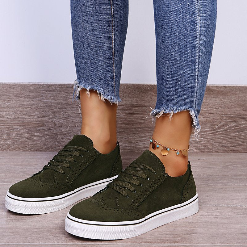 Lexie Lace-Up Suedette Sneakers