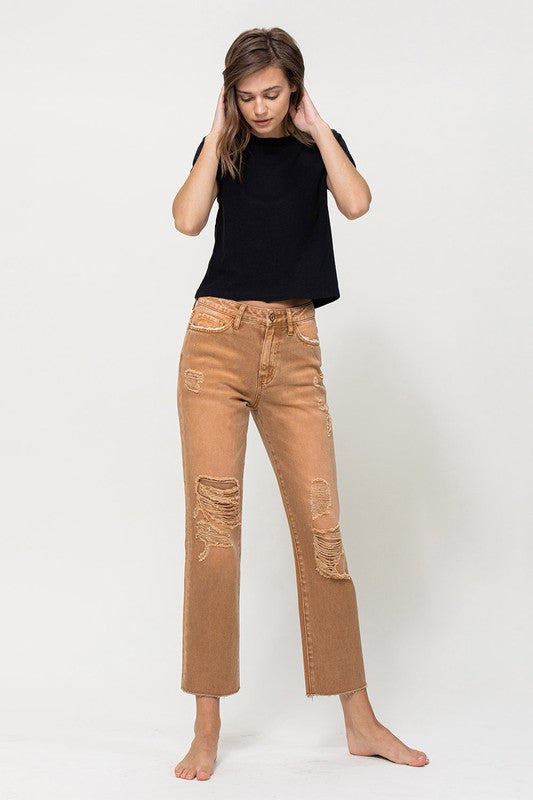 Irene High-RIse Straight Crop Jeans