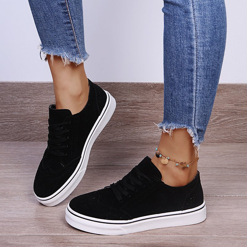 Lexie Lace-Up Suedette Sneakers