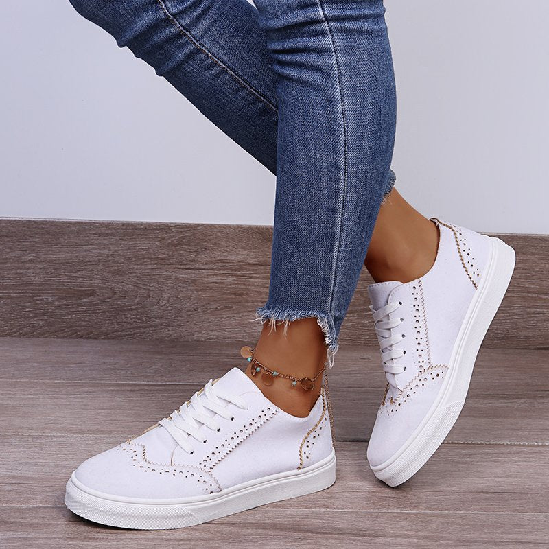 Lexie Lace-Up Suedette Sneakers