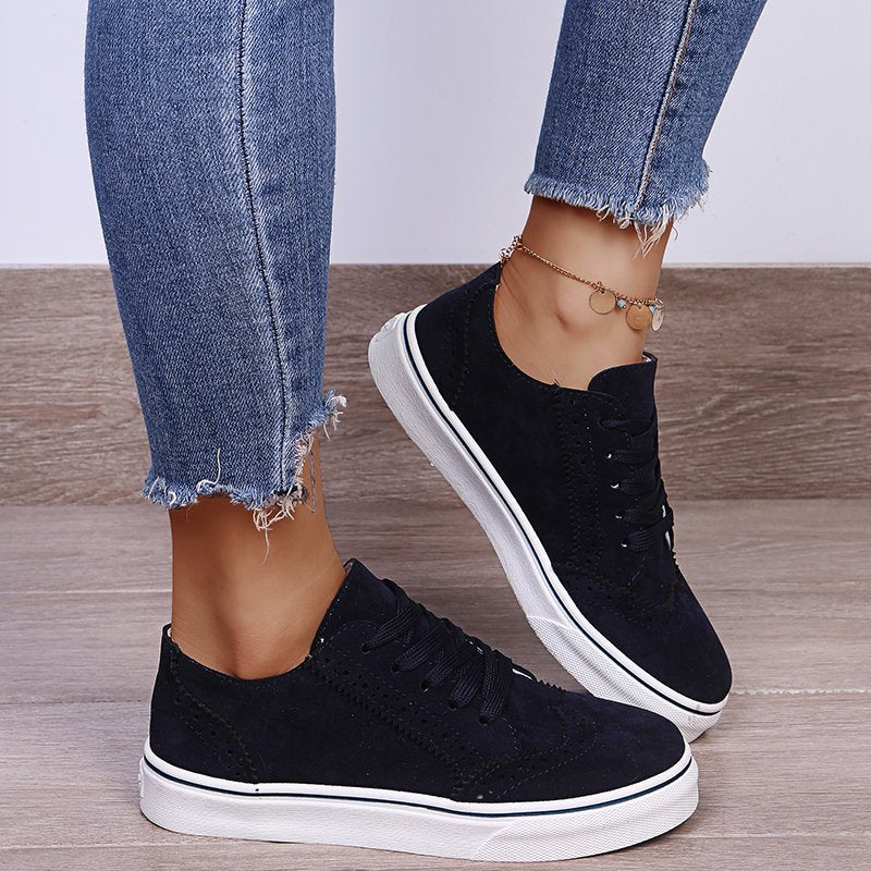 Lexie Lace-Up Suedette Sneakers