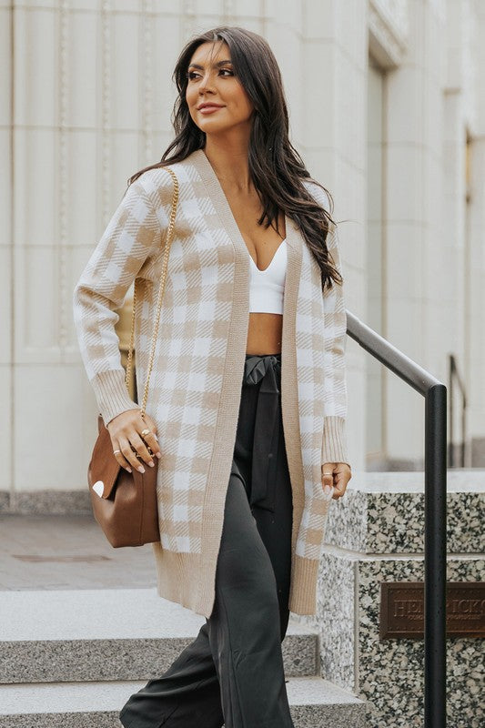 Zelda Plaid Long Cardigan