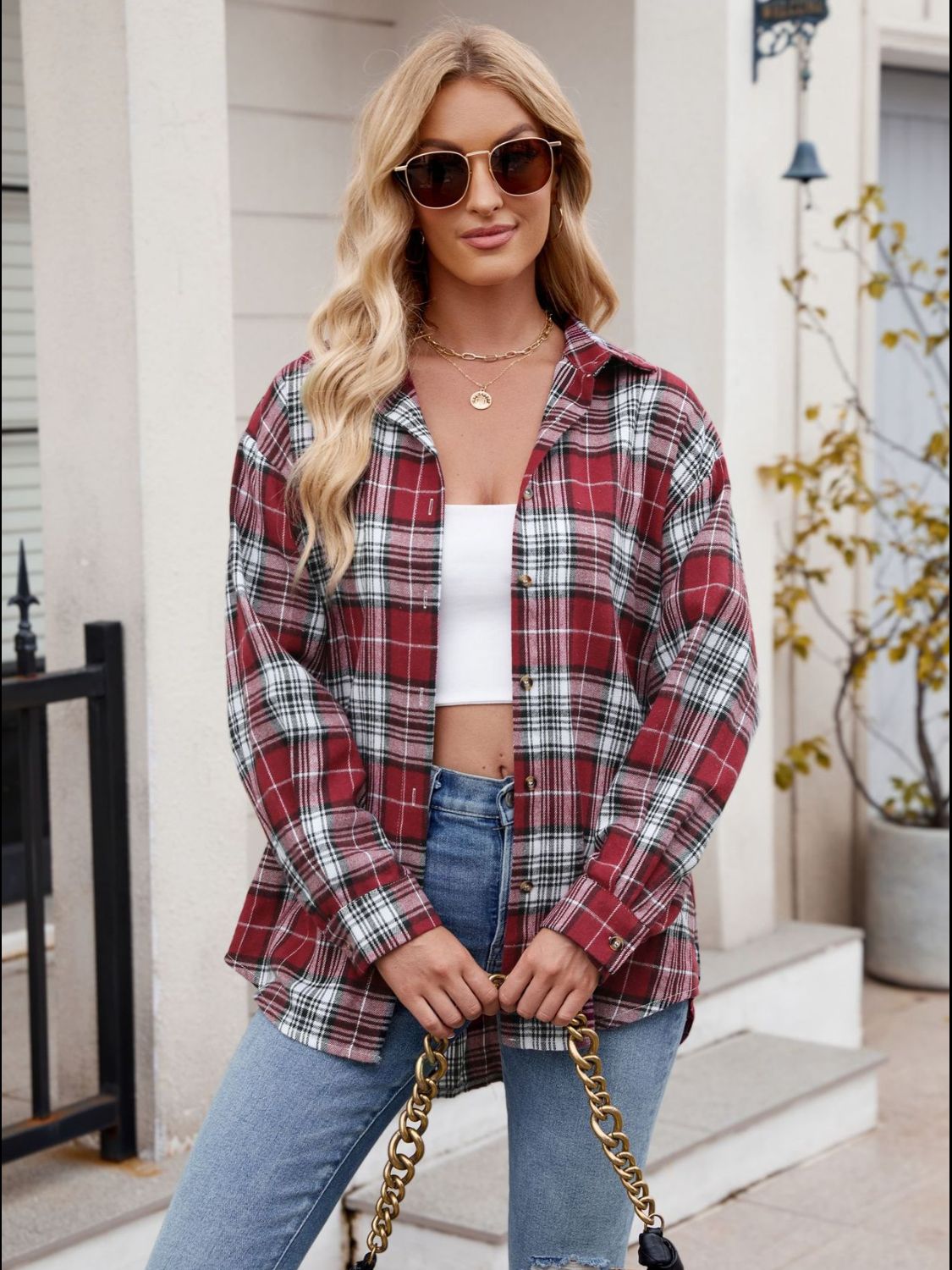 Staci Plaid Long Sleeve Shirt