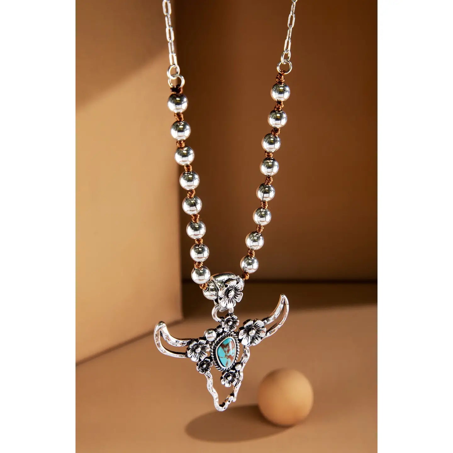 Western Wire Steer Head Necklace