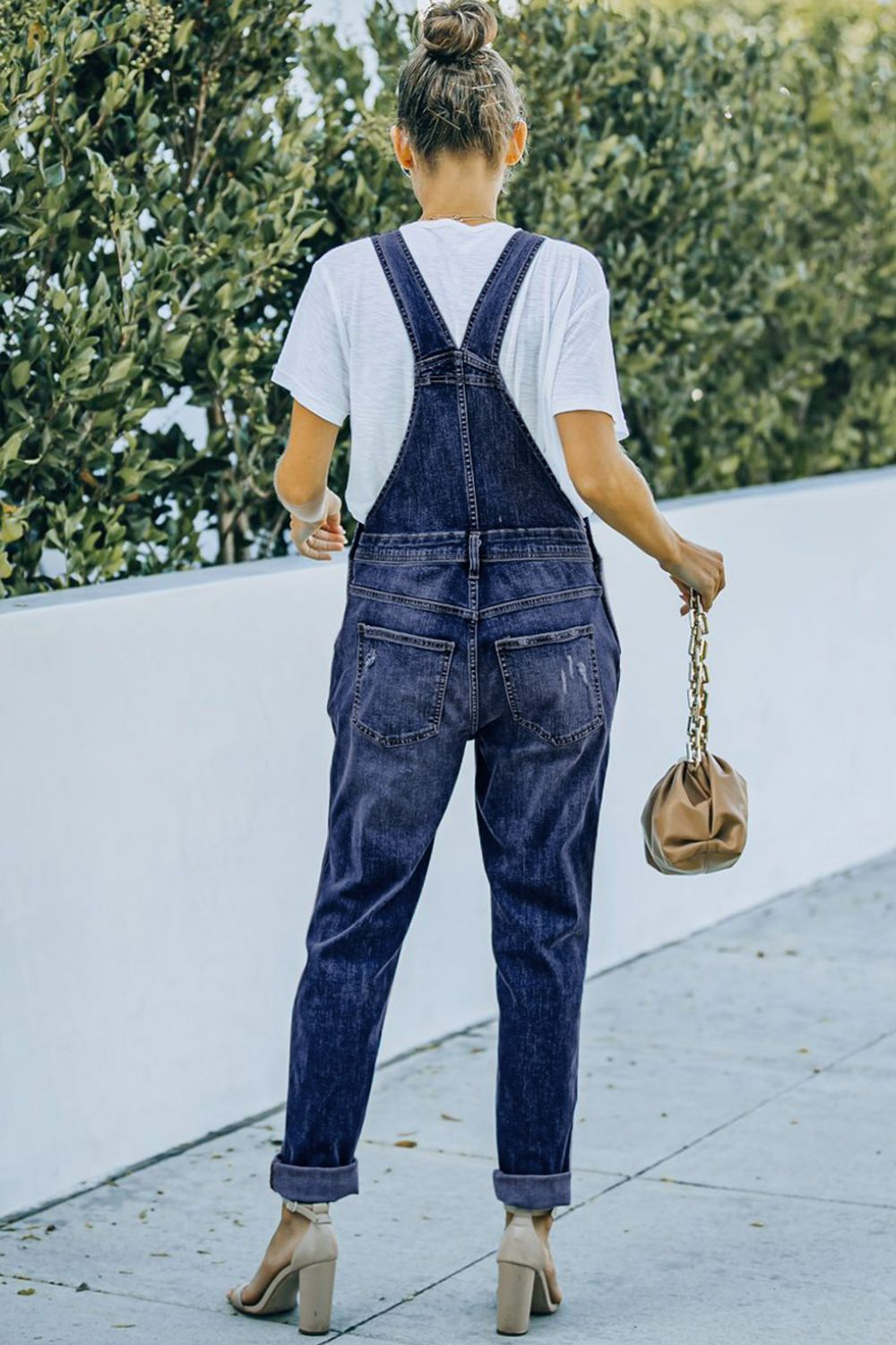 Jessie Distressed Denim Overalls