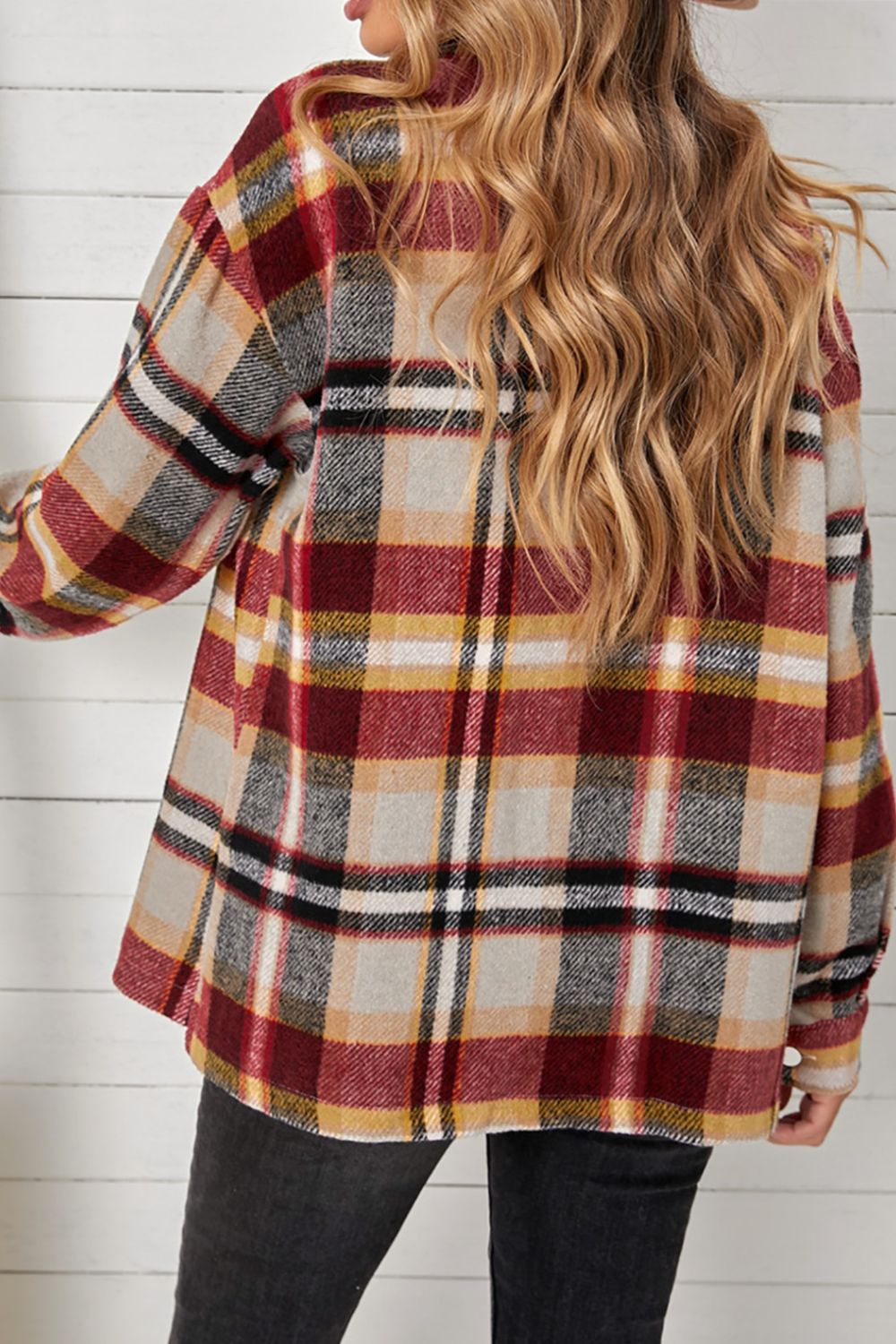 Pepper Plaid Button Down Shacket