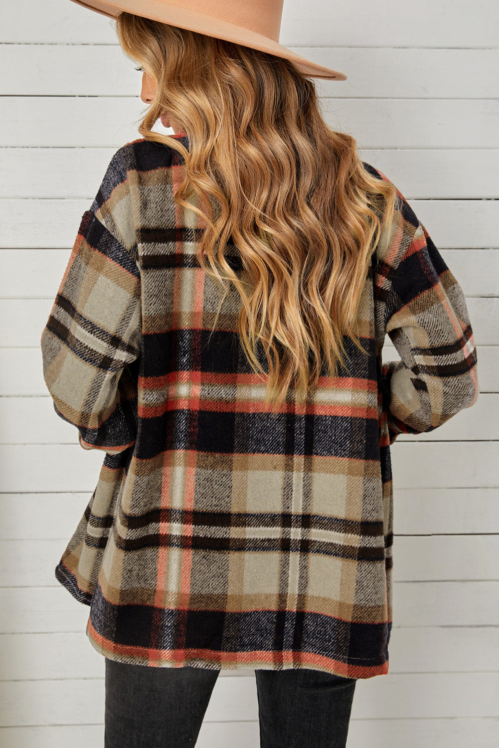 Pepper Plaid Button Down Shacket