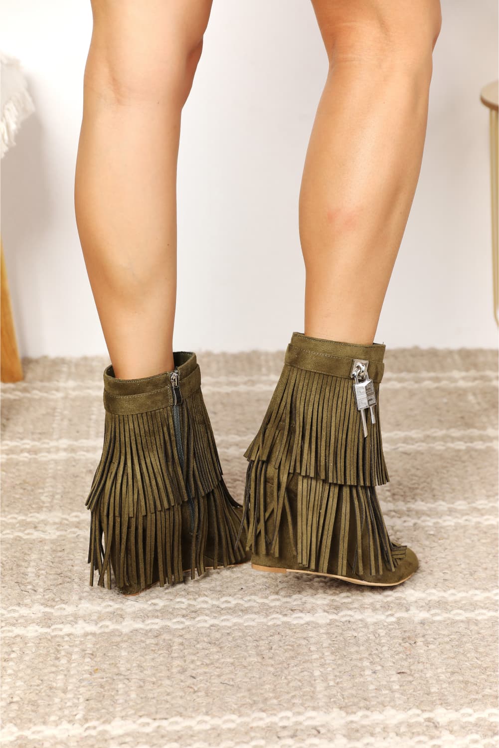 Trisha Tassel Wedge Heel Ankle Booties