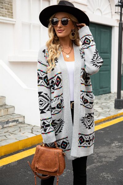 Amelia Geometric Design Cardigan